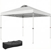 Pop Up Canopy Waterproof Canopy Tent with Carrying Bag for Parties Garden BBQs 9.8' x 9.8' White