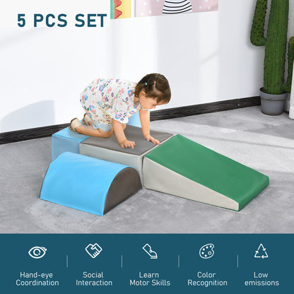 Soozier 5 Piece Climb and Crawl Activity Playset Soft Safe Foam for Toddler Learning Toy