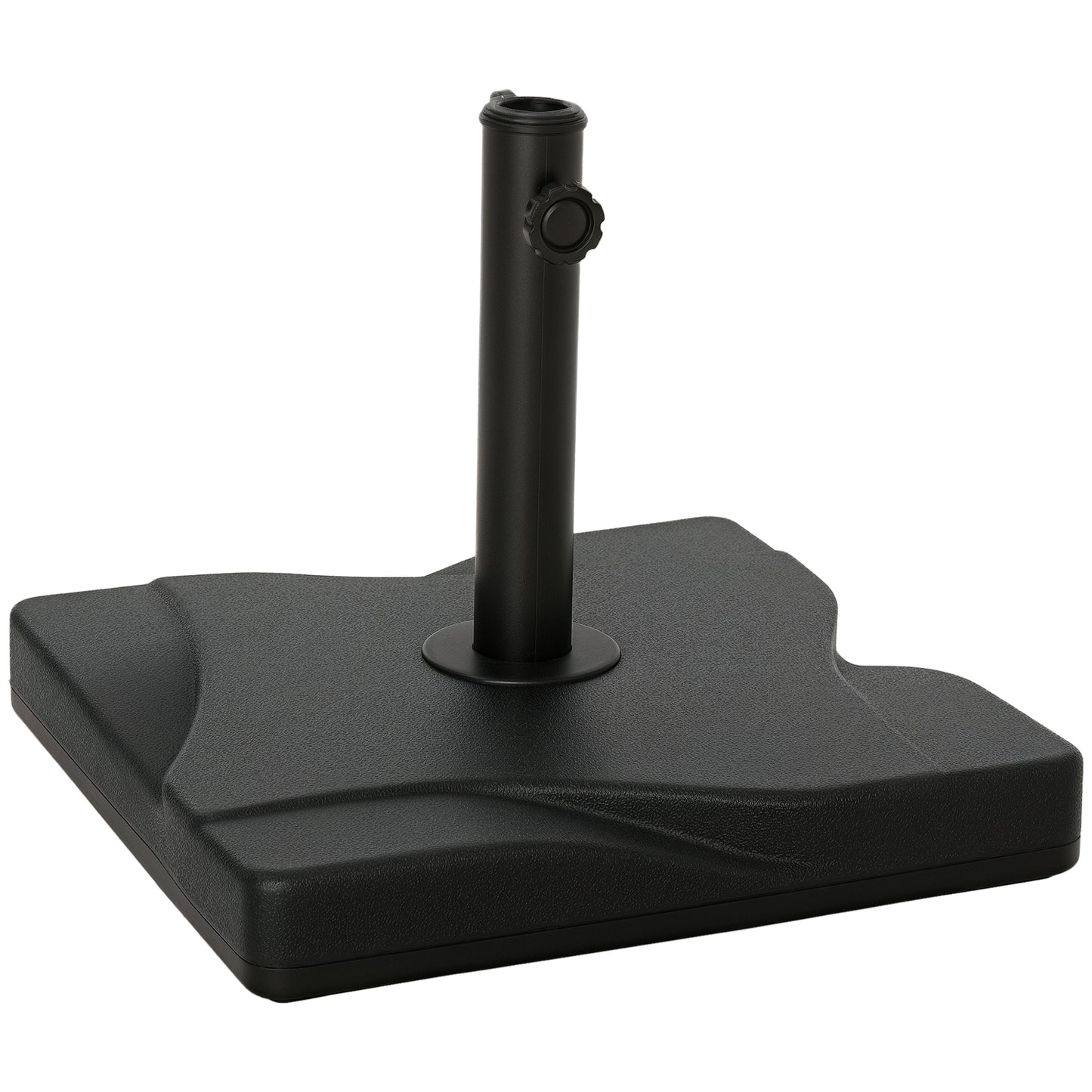 44lbs Square Cement Patio Umbrella Base Stand, Outdoor Garden Parasol Base Umbrella Weight Stand Holder Fits Φ1.3", Φ1.5" and Φ2.0" Pole - Black