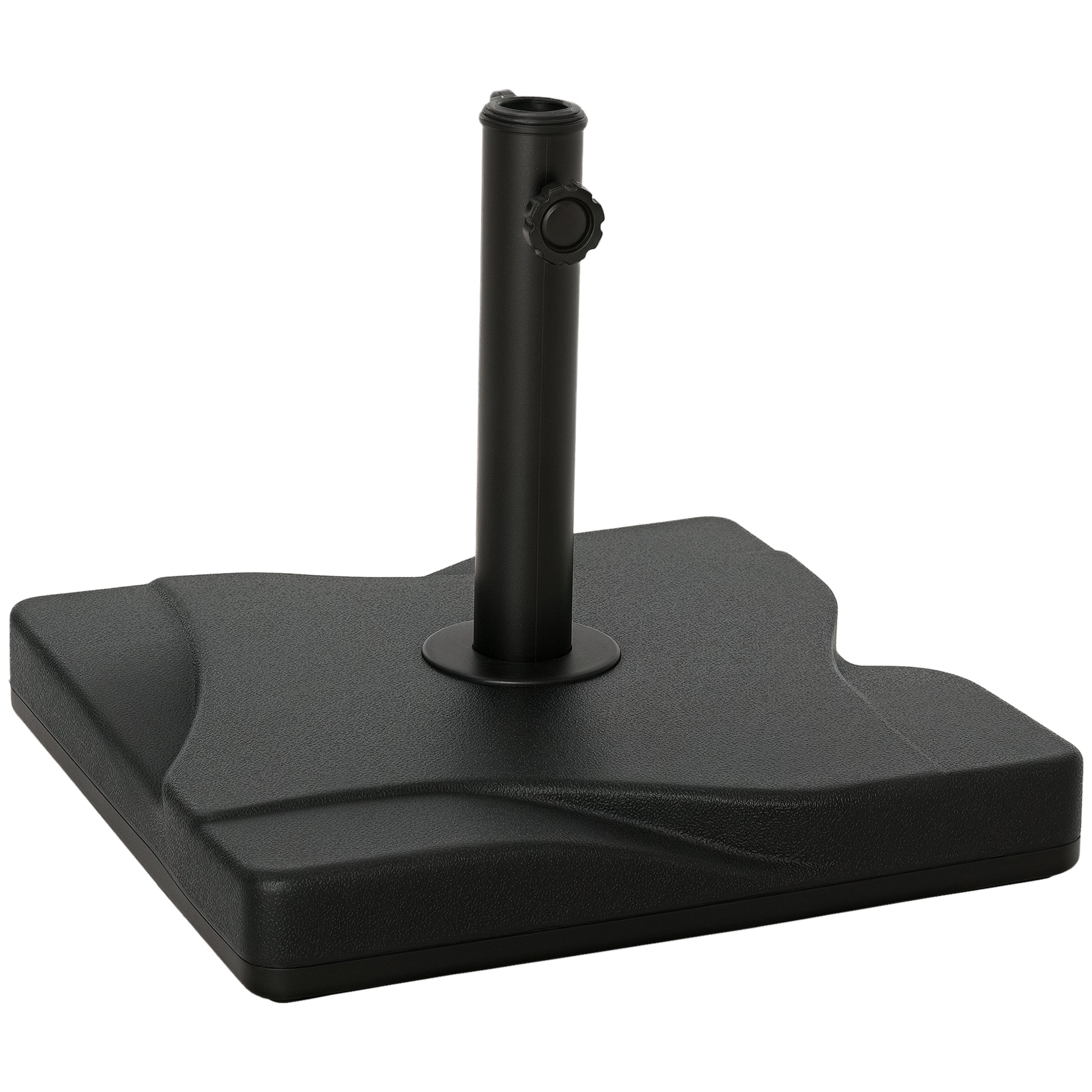 44lbs Square Cement Patio Umbrella Base Stand, Outdoor Garden Parasol Base Umbrella Weight Stand Holder Fits Φ1.3", Φ1.5" and Φ2.0" Pole - Black