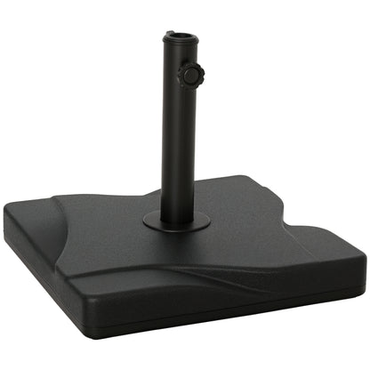 44lbs Square Cement Patio Umbrella Base Stand, Outdoor Garden Parasol Base Umbrella Weight Stand Holder Fits Φ1.3", Φ1.5" and Φ2.0" Pole - Black
