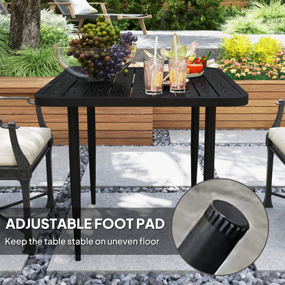 31.5" Patio Dining Table for 4, Metal Square Outdoor Table for Garden, Lawn, Backyard, Black