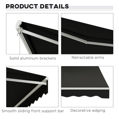12'x10' Electric Retractable Awning, UV Protection Sun Shade Shelter w/ Remote Controller for Deck Balcony Yard, Black