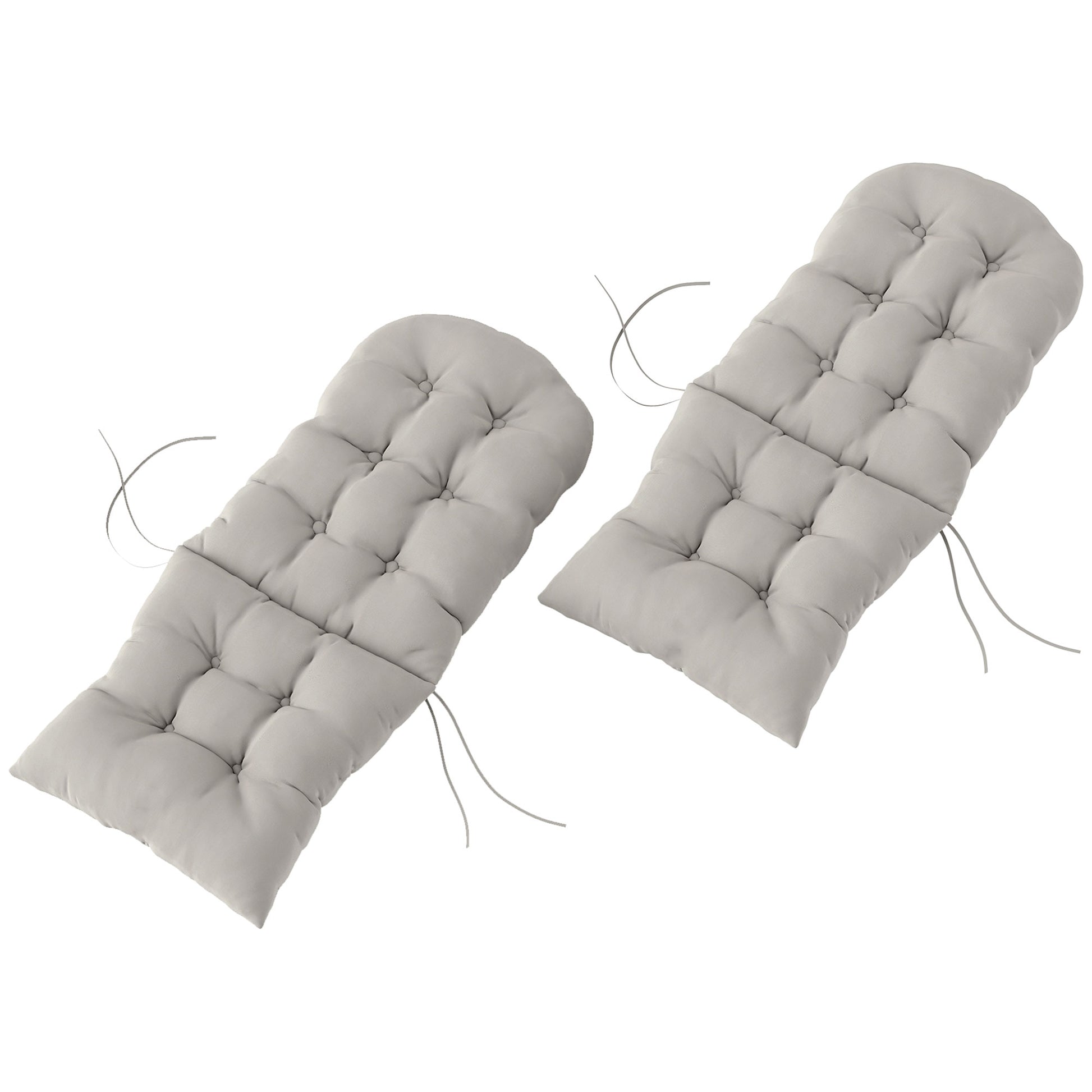 Adirondack Chair Cushions Set of 2 with Ties, Light Grey