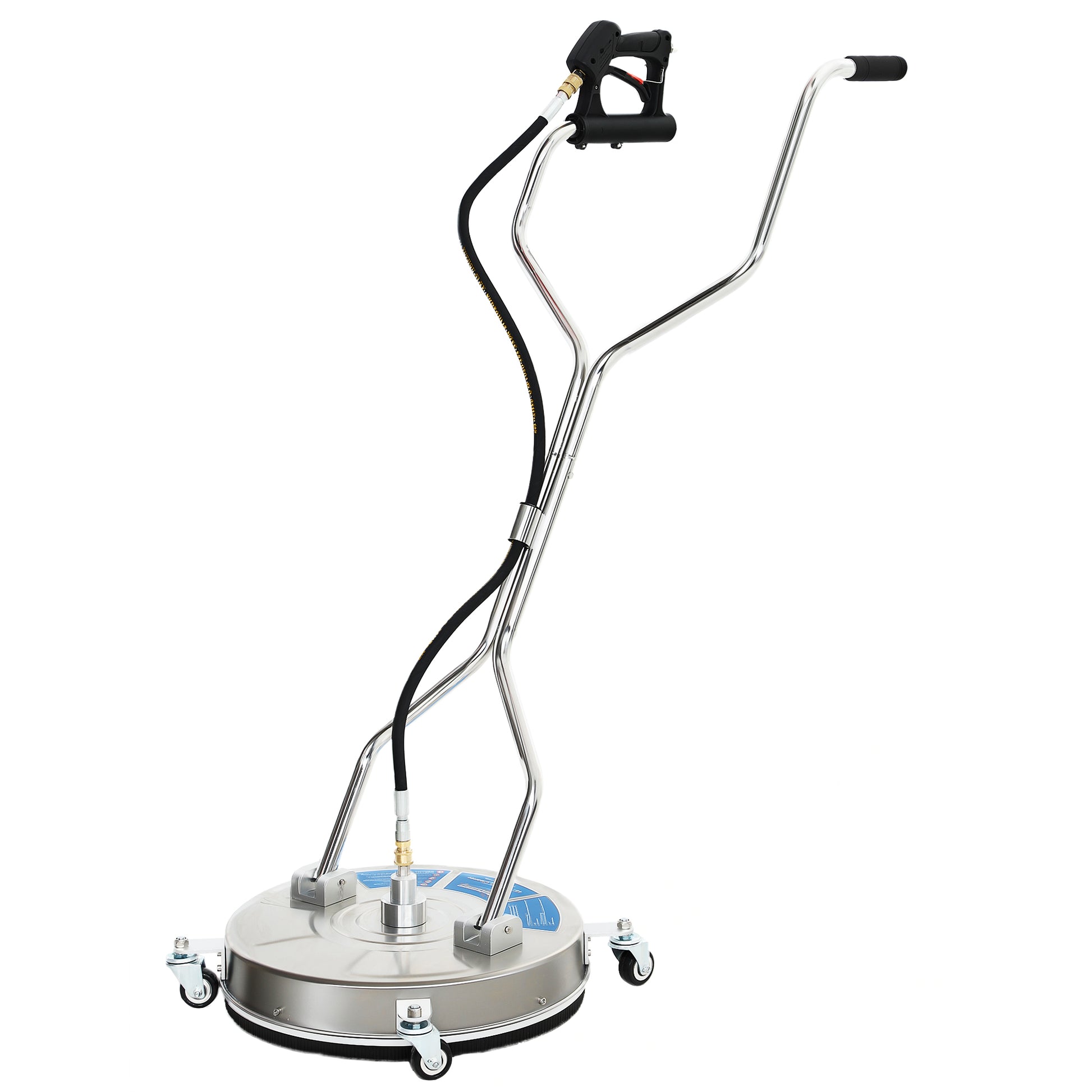 18" Pressure Washer Surface Cleaner with 4 Wheels, Stainless Steel Power Washer Surface Cleaner with 1/4" Quick Connector, 2 Handles, 3600 PSI, Silver