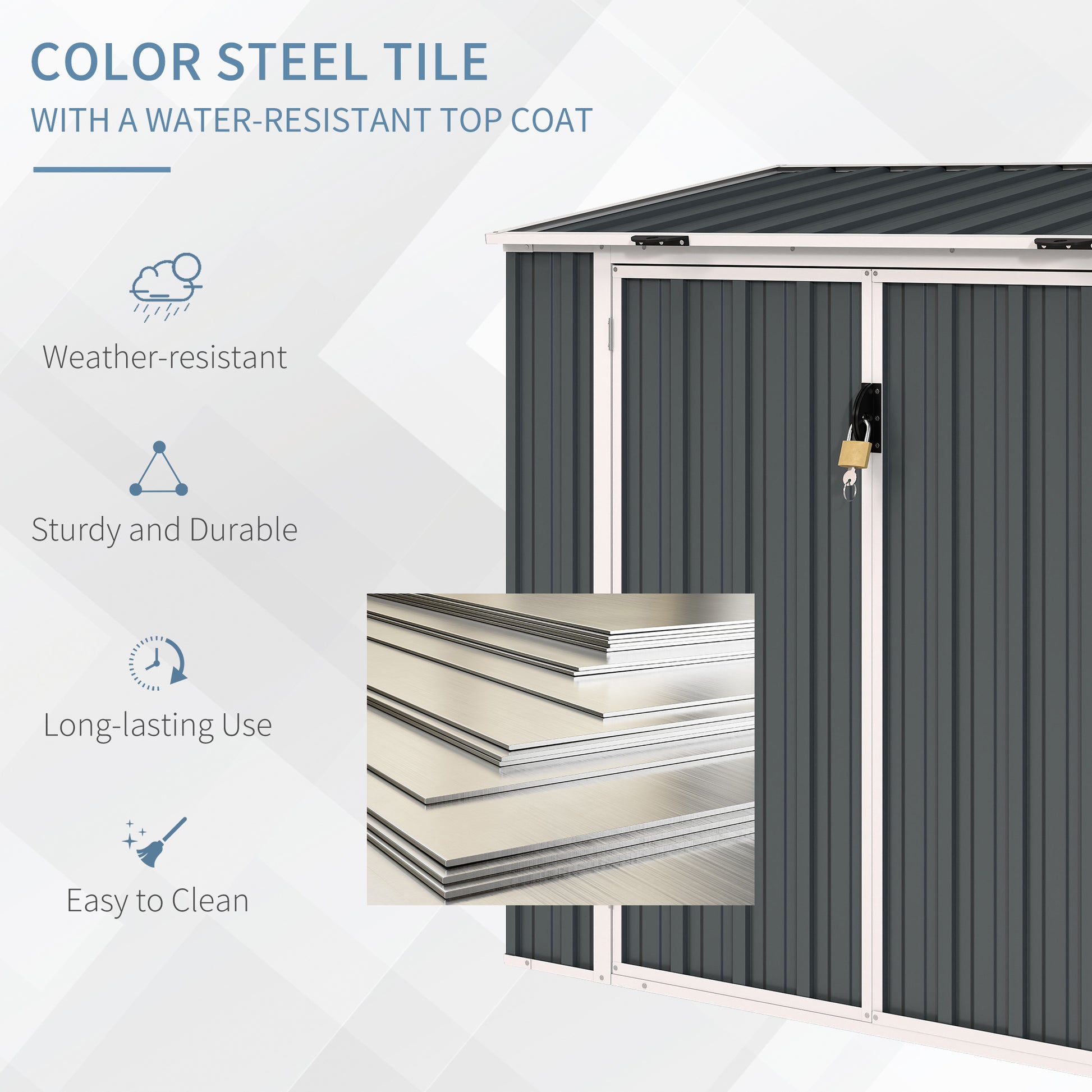5ft x 3ft Outdoor Storage Shed, Garbage Bin Shed Organizer with Lockable Double Doors and Openable Lid