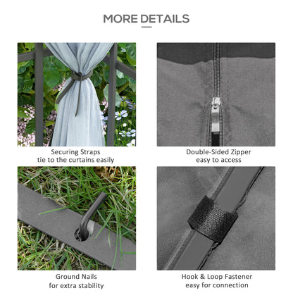 10'x10' Garden Gazebo Patio Canopy Portable Party Event Backyard w/ Mosquito Netting Grey