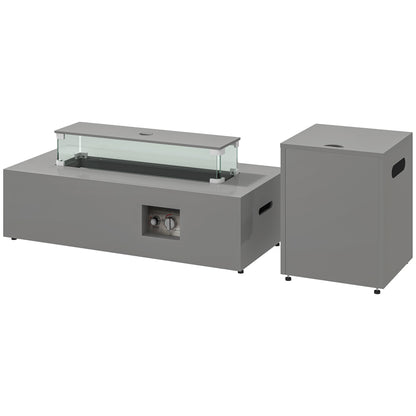 42" Propane Fire Pit Table 50,000 BTU Outdoor Gas Fire Table with Hideaway Propane Tank Holder, Waterproof Cover