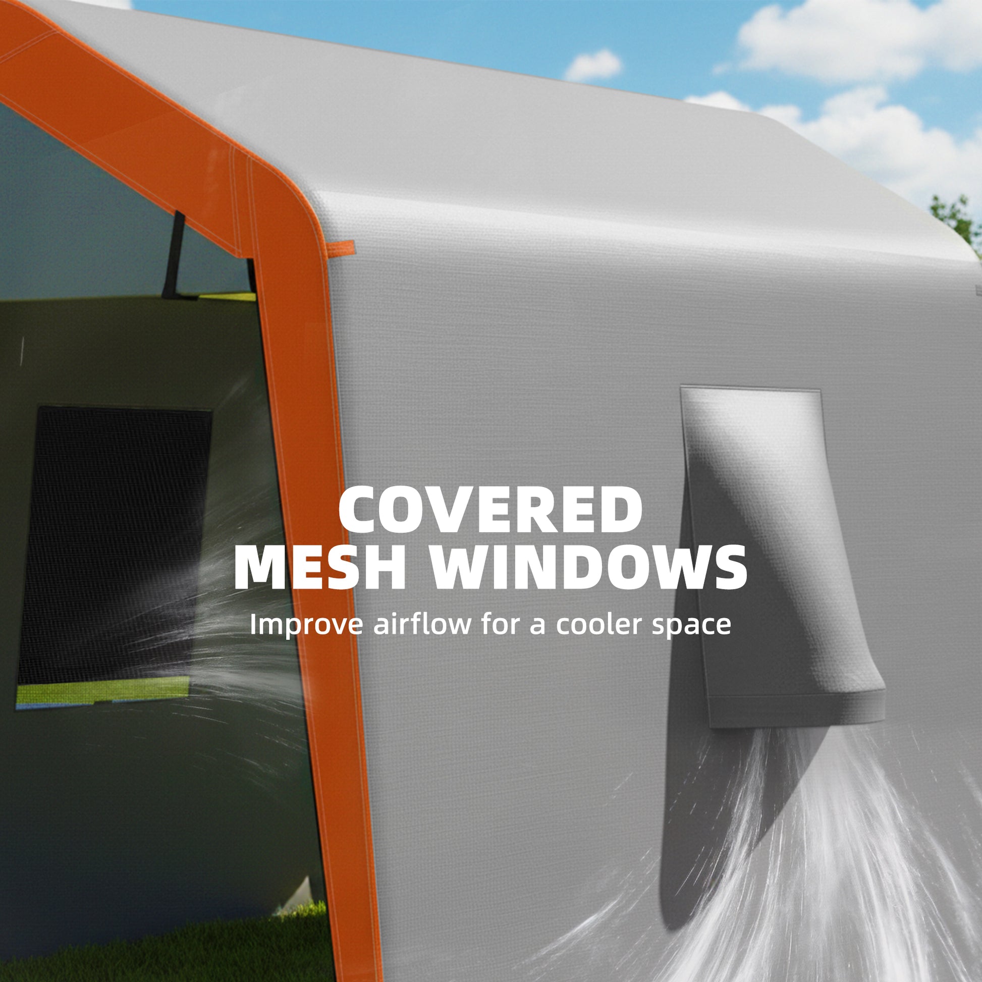 6' x 8' Portable Shed, Outdoor Storage Shed Tent with Door, Windows, Waterproof Motorcycle Bike Tent, Light Grey