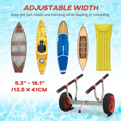 Soozier Kayak Cart Dolly Kayak Cart with Adjustable Width Red