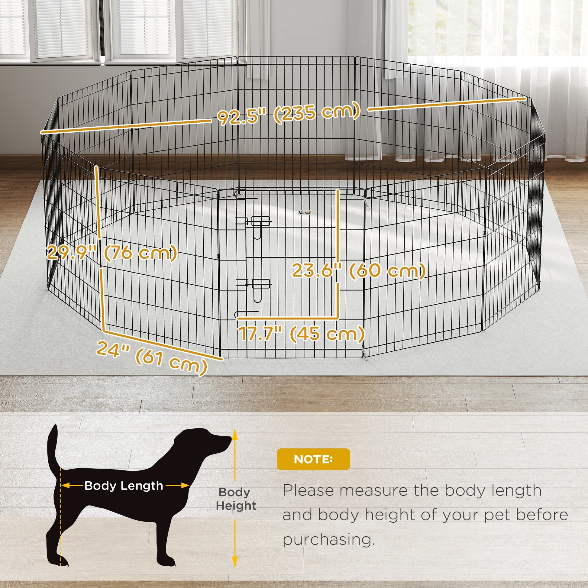 30inch Foldable Metal Exercise Pet Playpen Yard Dog Puppy Kennel Cage 12 Panel