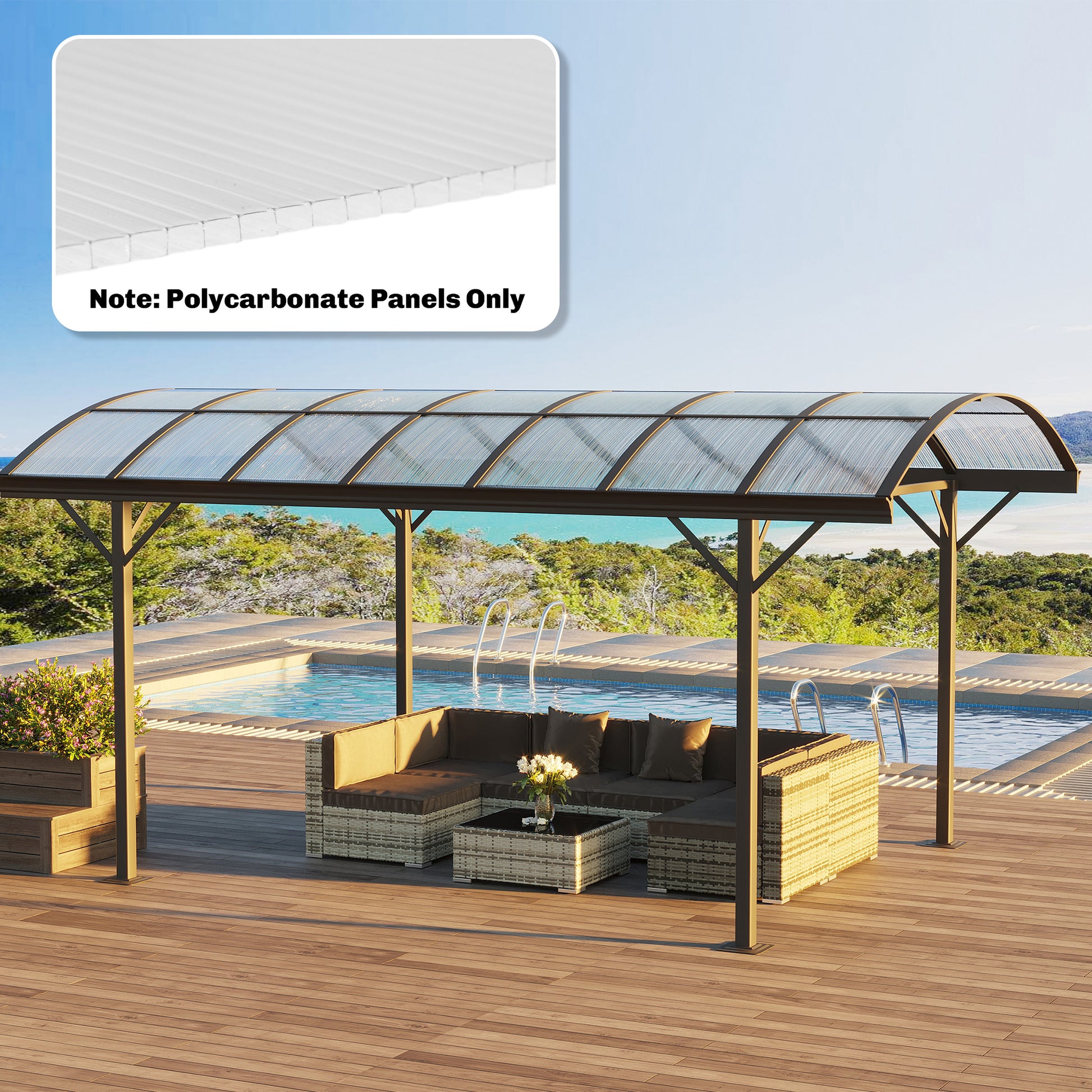 Polycarbonate Greenhouse Panels UV Protected Twin-Wall Roof Panels Clear 47.2" x 23.6", 12 Pack