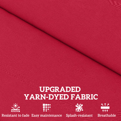 2-Piece Back and Seat Cushion Pillows Replacement, Patio Chair Cushions Set with Ties for Indoor Outdoor, Wine Red