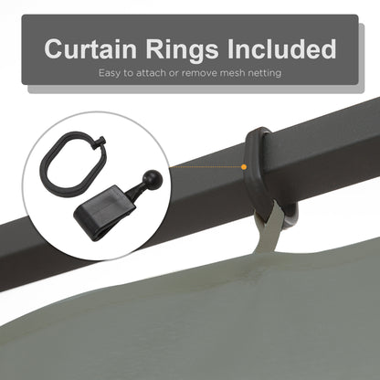 Replacement Mosquito Netting for Gazebo 10' x 10' Black Screen Walls for Canopy with Zippers for Parties and Outdoor Activities, Dark Grey