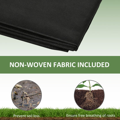 96" x 24" x 10" Wooden Raised Garden Bed with 2 Planter Box and Non-woven Fabric Liner for Backyard, Patio to Grow Vegetables, Herbs, and Flowers, Natural