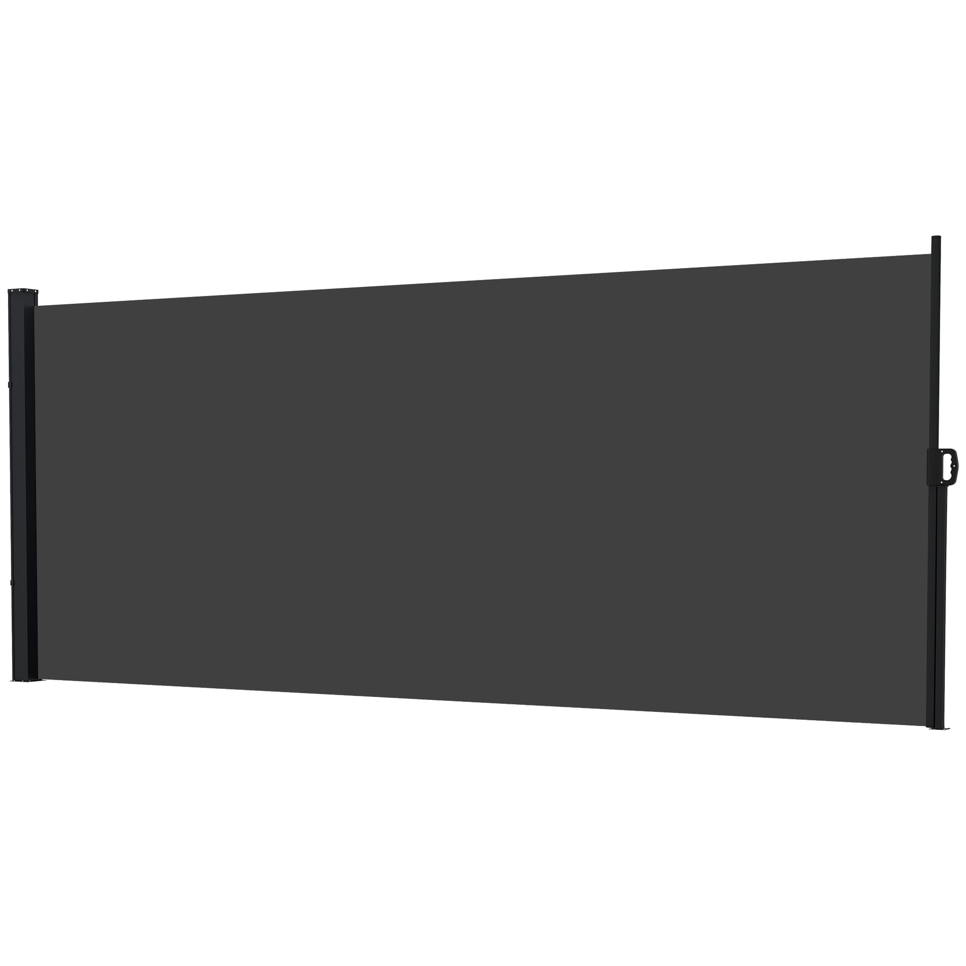 13' x 6' Retractable Side Awning, Outdoor Privacy Screen for Garden, Hot Tub, Balcony, Terrace, Pool, Black