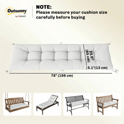 Patio Lounge Chair Cushion, UV50+ Chaise Lounge Chair Cushion with Securing Straps for Patio, 78 x 25.6 inch, Cream White