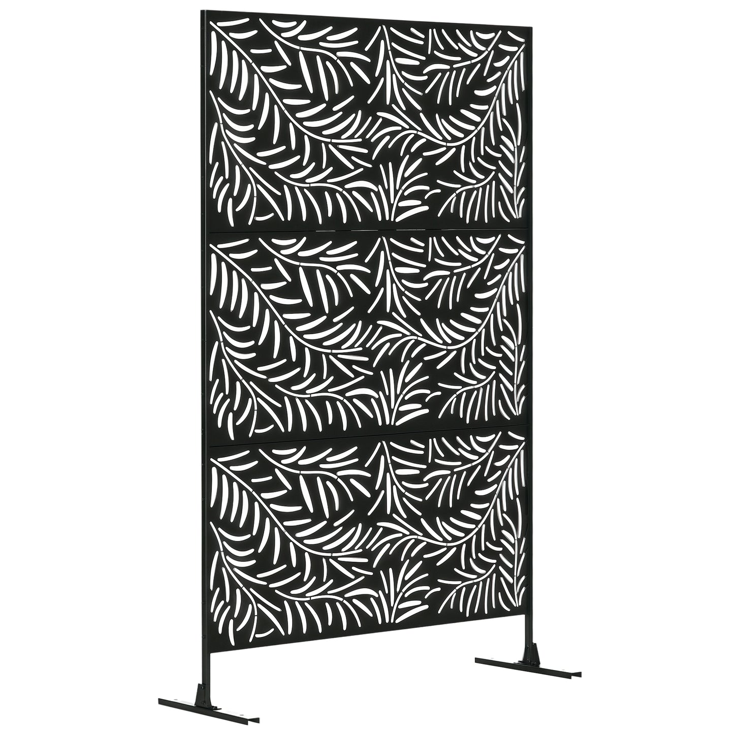 Metal Outdoor Privacy Screen, Decorative Outdoor Divider with Stand and Expansion Screws, Freestanding Privacy Panel for Garden Deck Pool Hot Tub, Willow Branch Style