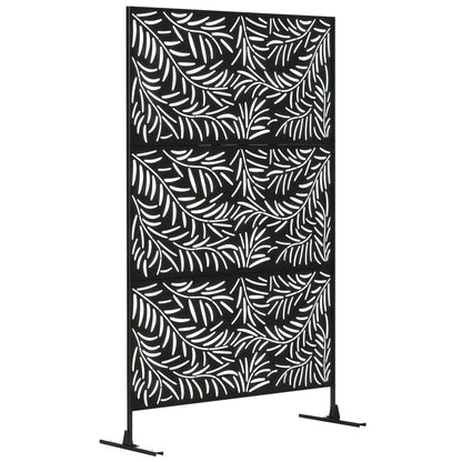Metal Outdoor Privacy Screen, Decorative Outdoor Divider with Stand and Expansion Screws, Freestanding Privacy Panel for Garden Deck Pool Hot Tub, Willow Branch Style