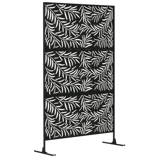 Metal Outdoor Privacy Screen, Decorative Outdoor Divider with Stand and Expansion Screws, Freestanding Privacy Panel for Garden Deck Pool Hot Tub, Willow Branch Style