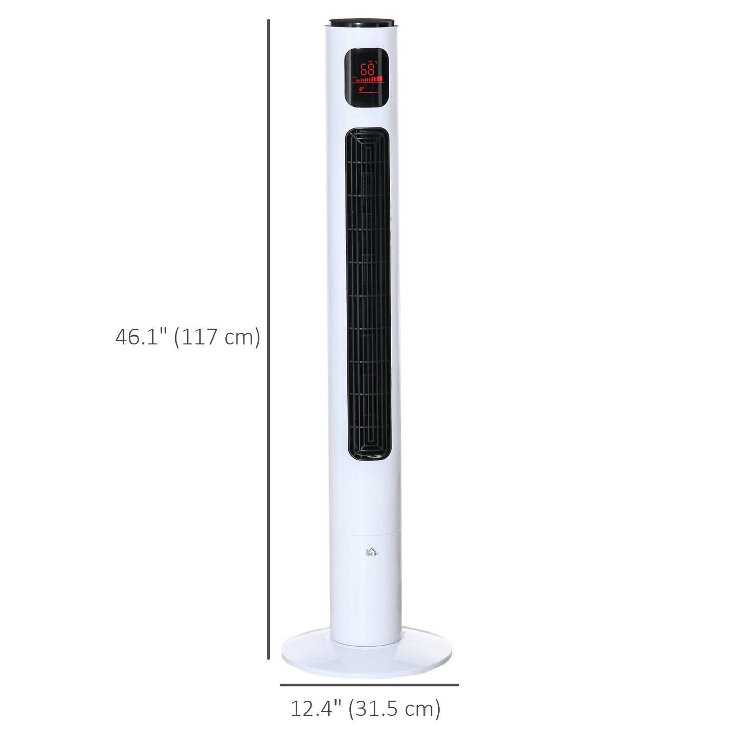 Freestanding Tower Fan Cooling for Home Bedroom with Oscillating, 3 Speed, 12h Timer, LED Sensor Panel, Remote Controller, White