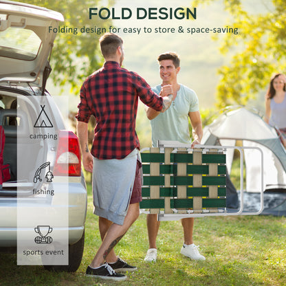 Set of 4 Folding Patio Chairs, Portable Chair Set with Armrests for Camping, Garden, Pool, Beach, Green
