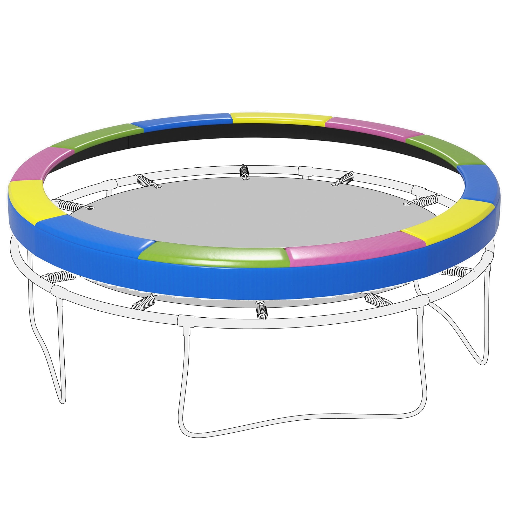 Soozier 12FT Trampoline Spring Cover, Trampoline Pad Replacement, Waterproof and Tear-Resistant, All-Weather Trampoline Accessories, Multi-Colored