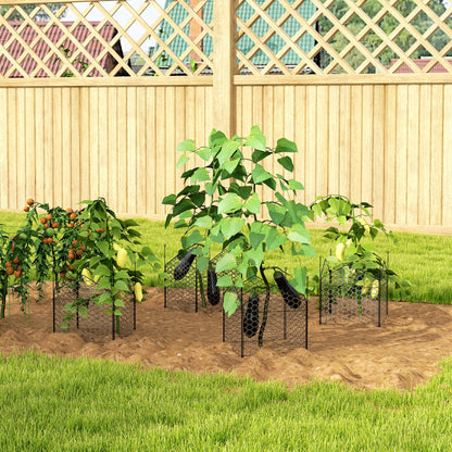 4 Pack Garden Cloches for Plants, 12" x 14" Metal Crop Cage, Plant Cages to Keep Animals Out, Black