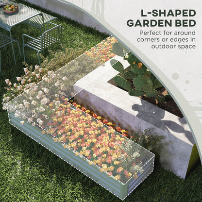 Galvanized Raised Garden Bed Steel Planter Box w/ Rods for Vegetables Flowers Herbs, 82" x 109" x 12", Green