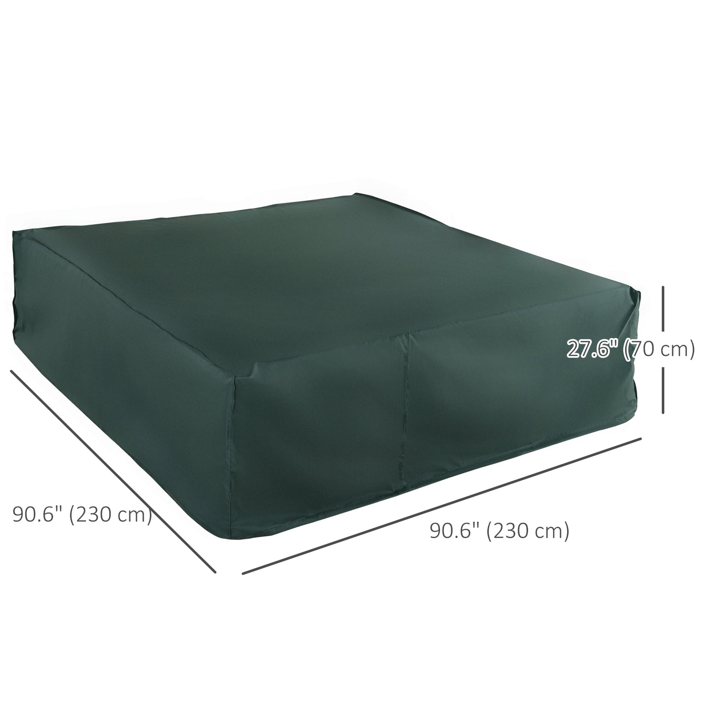 Large Patio Garden Furniture Set Cover 600D Oxford Square Waterproof, 90.6" L x 90.6" W x 27.6" H, Green