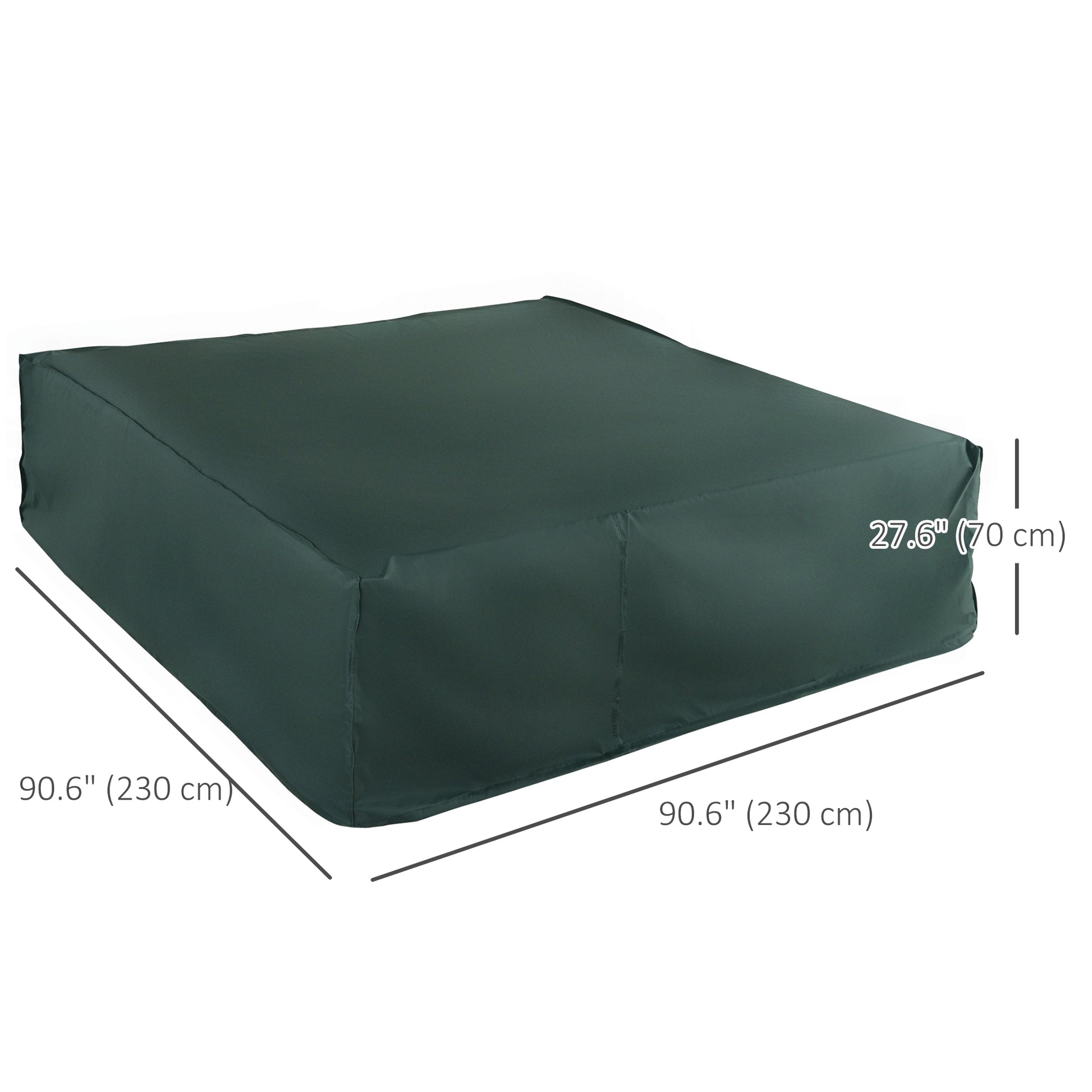Large Patio Garden Furniture Set Cover 600D Oxford Square Waterproof, 90.6" L x 90.6" W x 27.6" H, Green