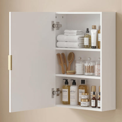 Bathroom Medicine Cabinet, Modern Wall Cabinet with Adjustable Shelves and Single Door for Laundry Room