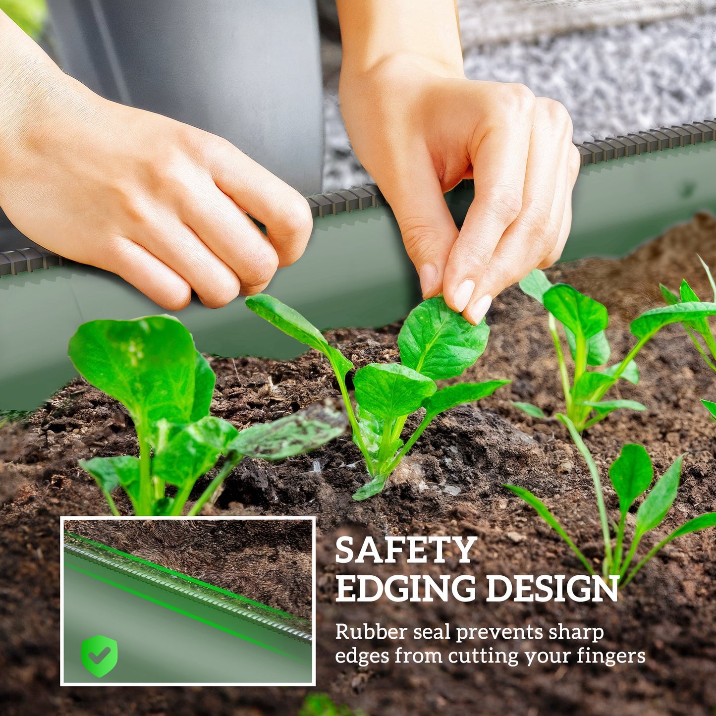 7.9 x 2 x 1ft Galvanized Raised Garden Bed Kit, Metal Planter Box with Safety Edging, Green