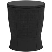 11 Gallon Patio Cooler Side Table, Outdoor Cooler Bar Table with Height Adjustable Top, Drainage Plug, Black