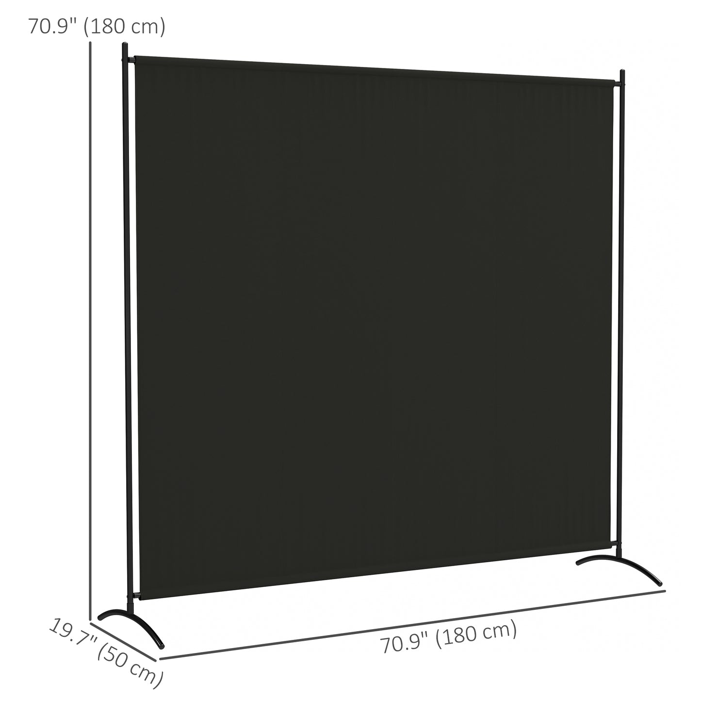 Single Panel Room Divider, UV30+ Privacy Screen, Indoor Outdoor Privacy Panel with Stable Base, Black