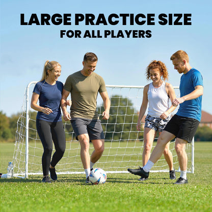 Soozier Soccer Goal, 6 x 4ft Portable Practice Soccer Net with Nylon Mesh, Steel Frame, for Indoor and Outdoor Use