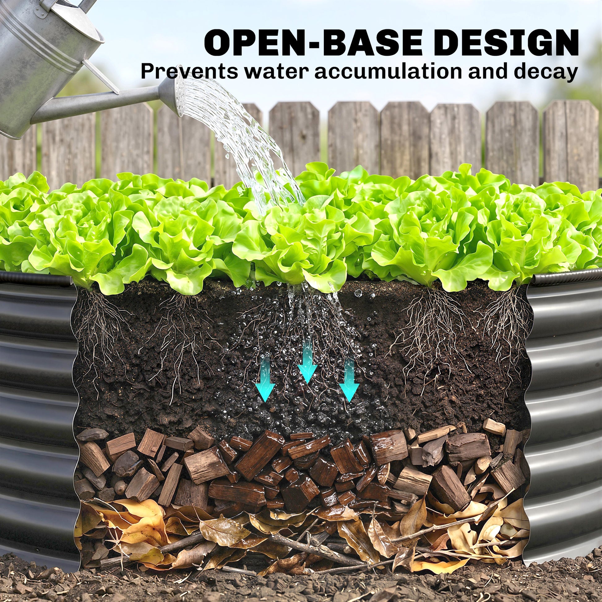 Galvanized Raised Flower Bed, 4 x 4 x 1.5 ft Outdoor Metal Raised Bed with Safety Edging and Gloves, Dark Grey