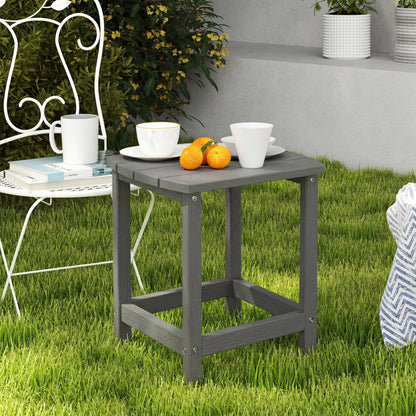 Outdoor Side Table, Adirondack Patio End Table for Garden, Pool, Backyard, Lawn, Beach, Indoor and Outdoor, Grey
