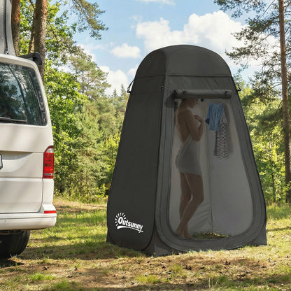 Pop Up Shower Tent, Portable Privacy Room for Outdoor Changing, Dressing, Fishing Storage with Carrying Bag, Black