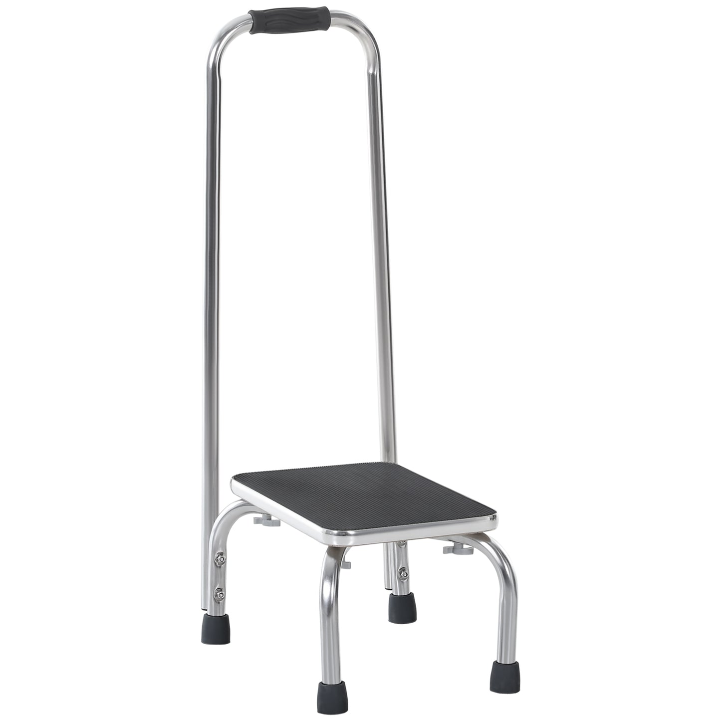 Step Stool with Handle for Adults and Seniors, Heavy Duty Metal Foot Step Stool for Elderly, Portable Stool with Anti-slip Design