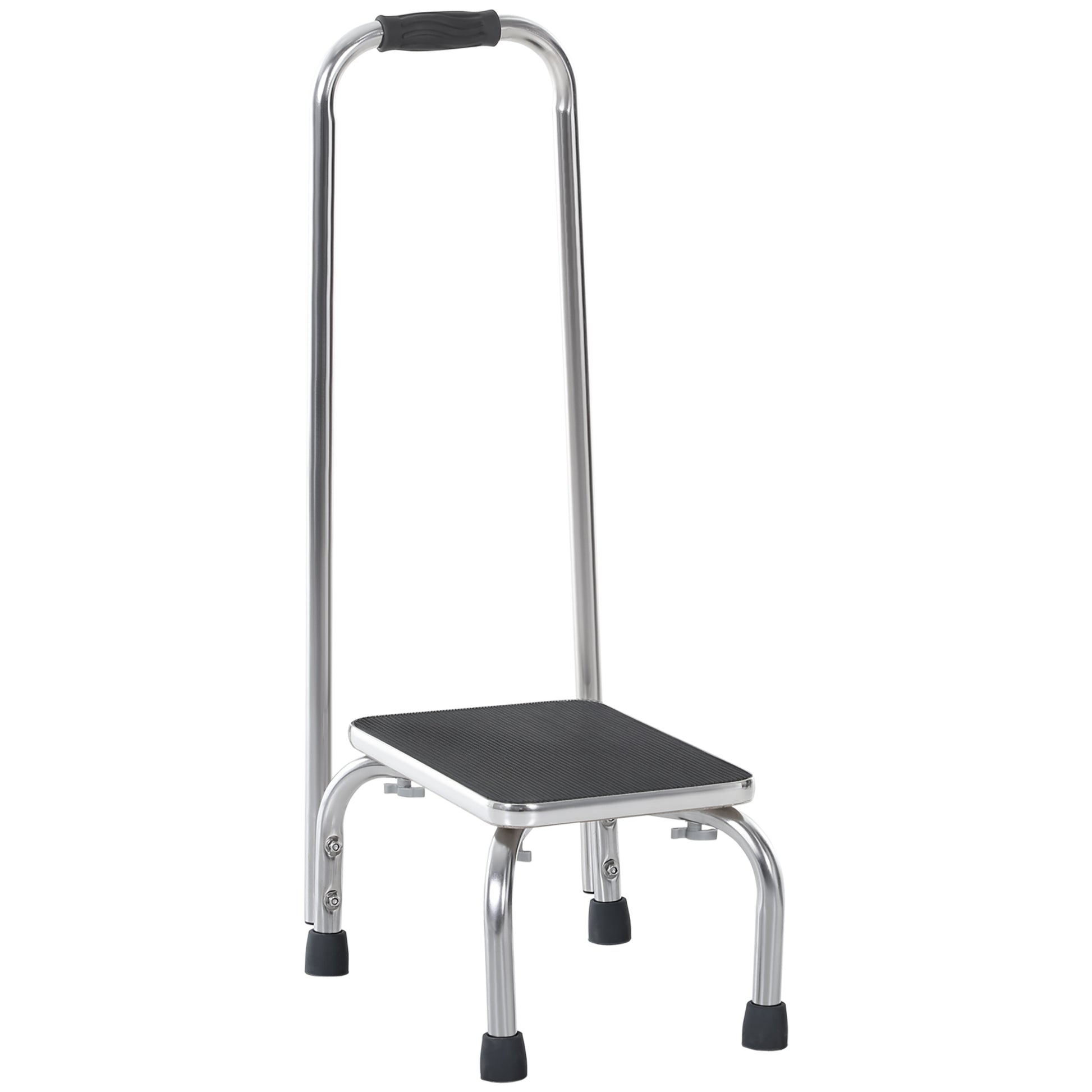 Step Stool with Handle for Adults and Seniors, Heavy Duty Metal Foot Step Stool for Elderly, Portable Stool with Anti-slip Design