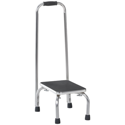 Step Stool with Handle for Adults and Seniors, Heavy Duty Metal Foot Step Stool for Elderly, Portable Stool with Anti-slip Design