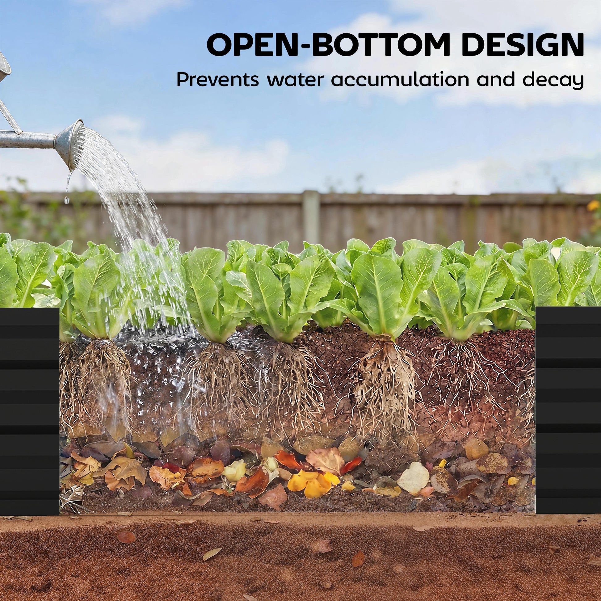 8'x2'x1' Galvanized Raised Bed, Large Elevated Planter Box for Growing Flowers, Herbs and Vegetables, Black