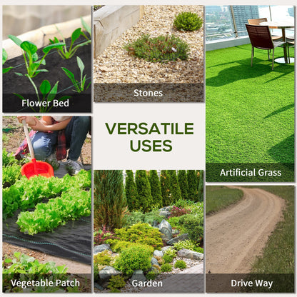 6.5ft x 164ft Weed Barrier, Landscape Fabric, for Greenhouse Yard Garden Weed Control, Heavy-Duty & Easy Setup, 4.6oz