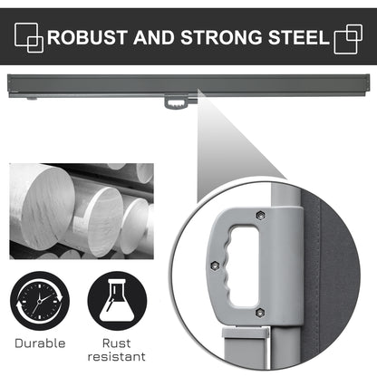 118" x 71" Outdoor Folding Privacy Screen Retractable Side Awning Patio with Resistance to UV Rays and Wind Grey