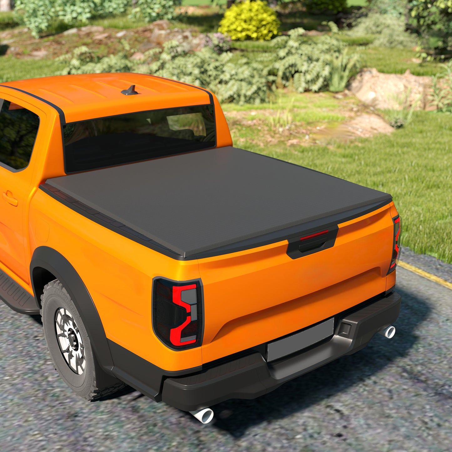 5'7" Soft Tri-Fold Truck Bed Tonneau Cover for 5.7 ft Bed, Truck Bed Cover with Seal Strip, Black