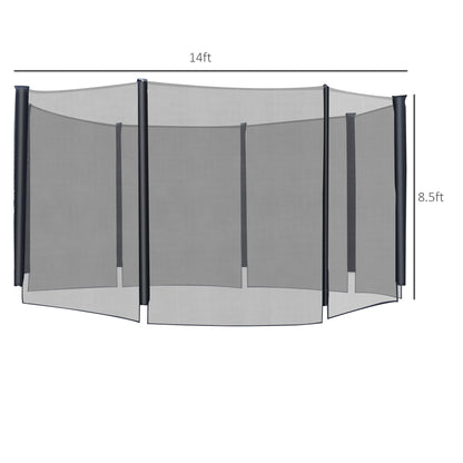 Soozier 12FT Trampoline Net Enclosure Trampolining Bounce Safety Accessories w/ 8 Poles Net Enclosure Only, Black