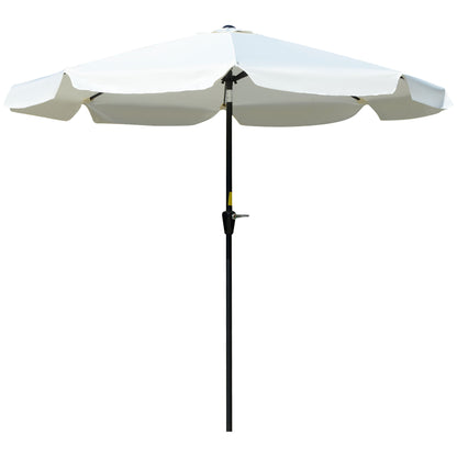 8.5 ft Outdoor Market Table Umbrella, Round Patio Umbrella with Tilt and Crank for Garden, Backyard, Deck, Cream White