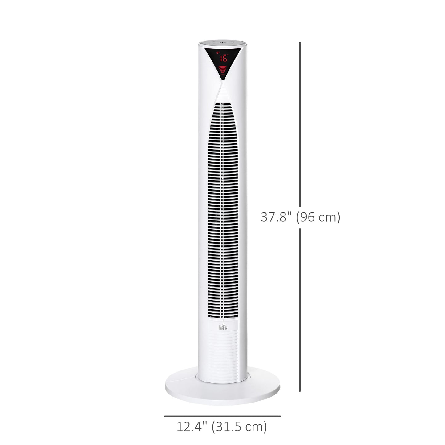 Freestanding Tower Fan Cooling for Home Bedroom with 3 Speed, 12h Timer, Oscillating, LED Sensor Panel, Remote Controller, White