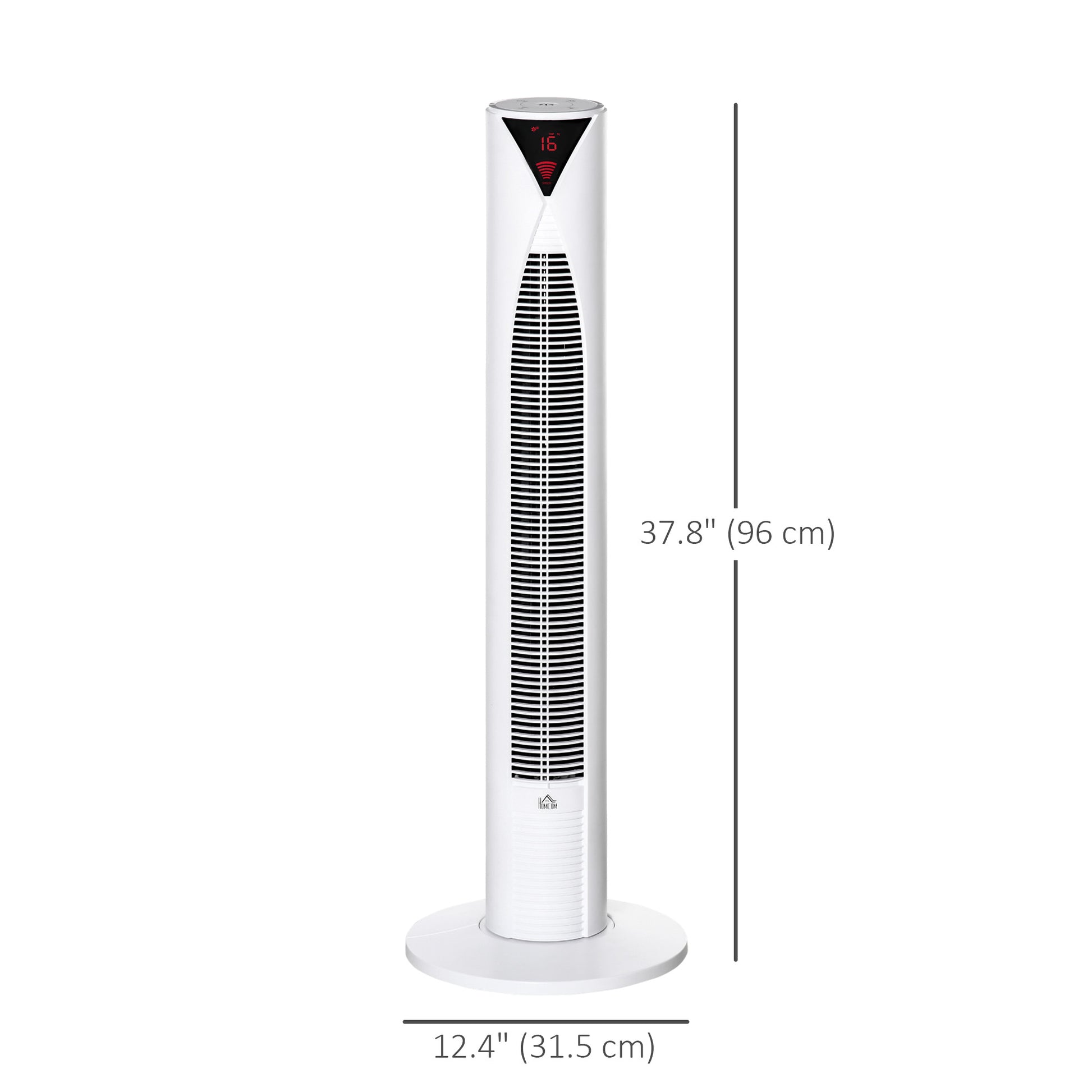 Freestanding Tower Fan Cooling for Home Bedroom with 3 Speed, 12h Timer, Oscillating, LED Sensor Panel, Remote Controller, White